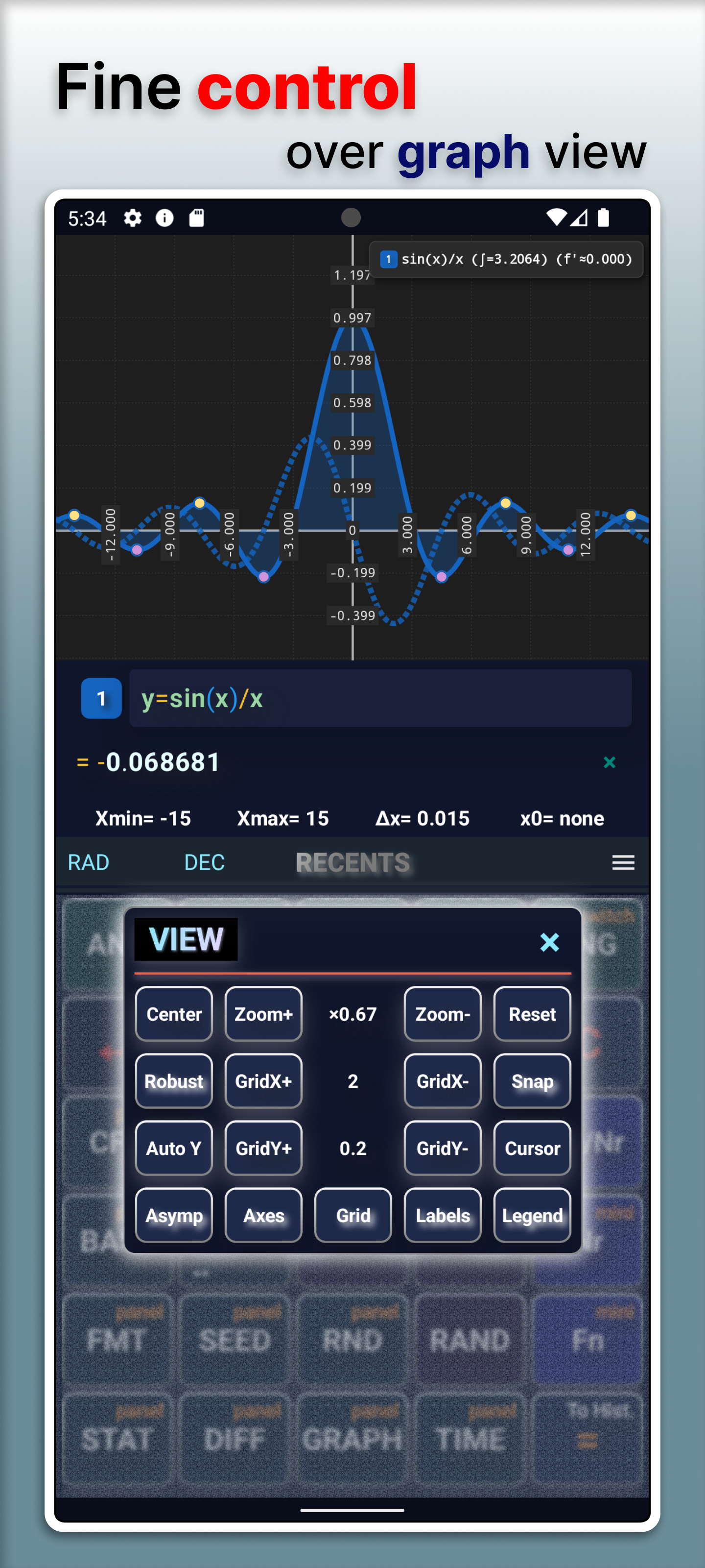 Interactive graph view in CalcIUM